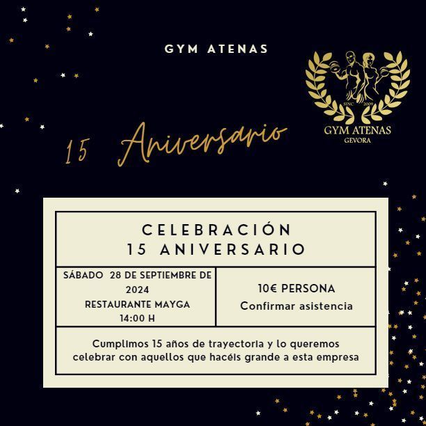 Read more about the article Celebración 15 aniversario del GYM ATENAS