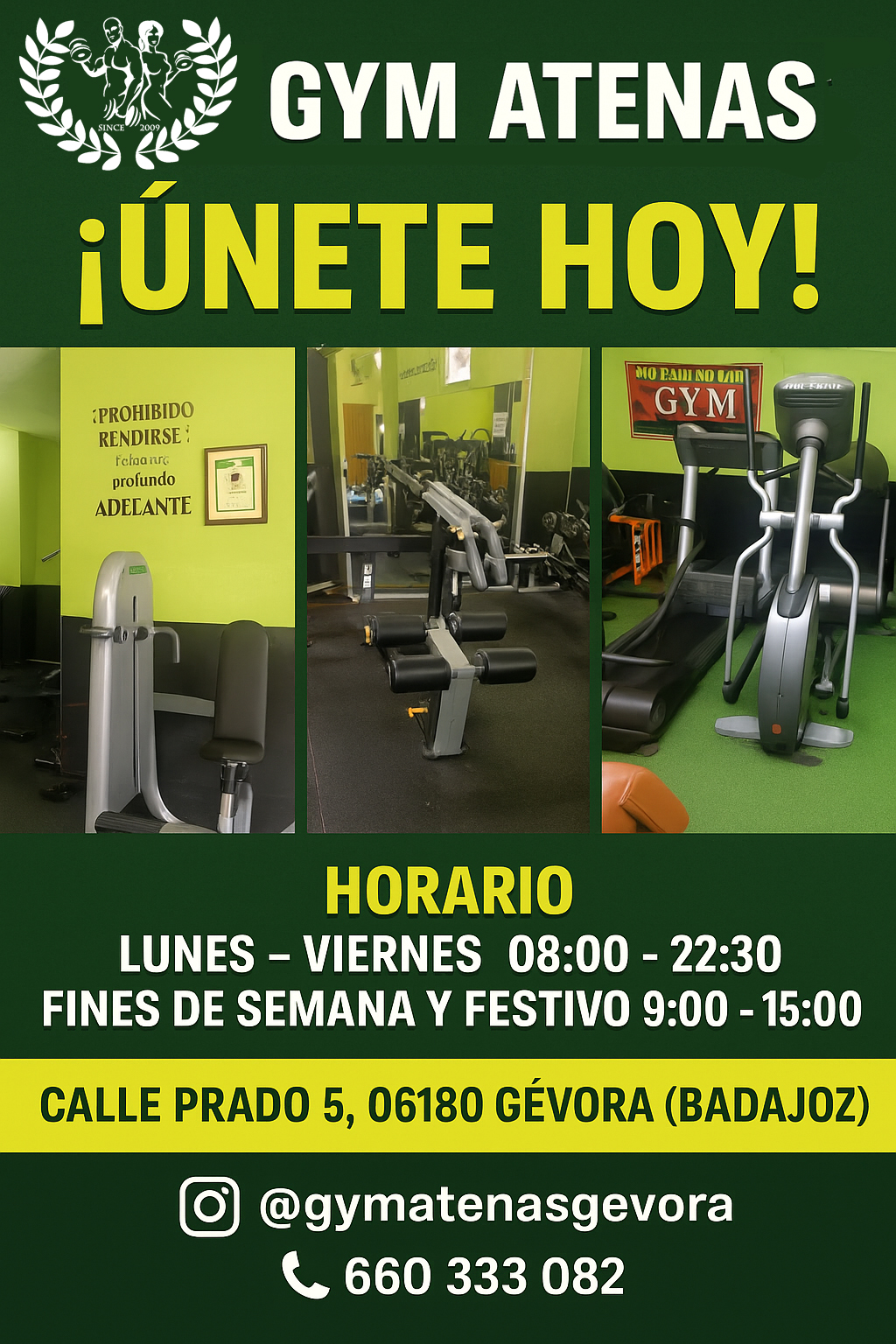 En septiembre GYM ATENAS